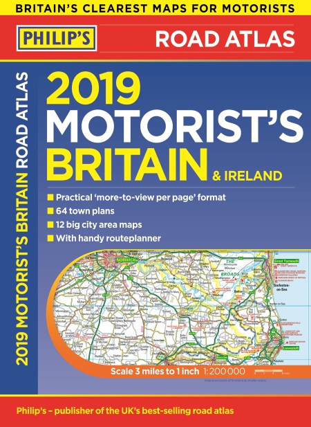 Philip’s 2019 Motorist’s Road Atlas Britain and Ireland A3