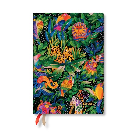 Jungle Song (Whimsical Creations) Midi 12-month Horizontal Hardback Dayplanner 2025 (Elastic Band Closure)