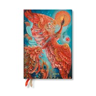 Firebird (Birds of Happiness) Midi 12-month Day-at-a-time Softcover Flexi Dayplanner 2025 (Elastic Band Closure)