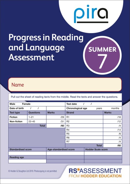 PiRA Test 7, Summer PK 10 (Progress in Reading and Language Assessment)