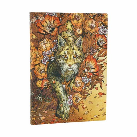 Lynx Rising (Erica Williams Art) Midi Lined Softcover Journal (Elastic Band Closure)